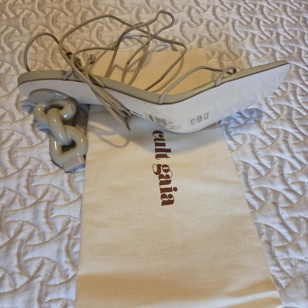 Cult Gaia Zadie Ecru Strappy Heels - Picture 4 of 5